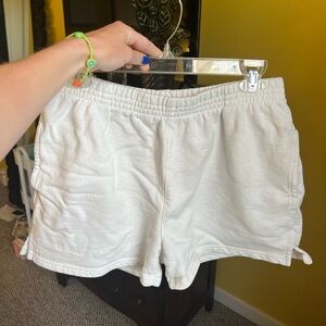White/cream Brandy Melville sweat shorts one size (fits like small/medium)
